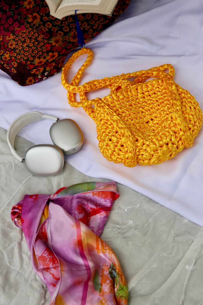 Summery Basket Handmade Crossbody Bag