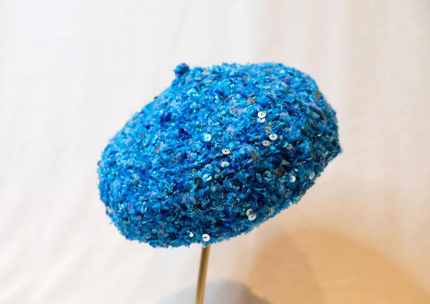 Handmade Textured Beret Sea