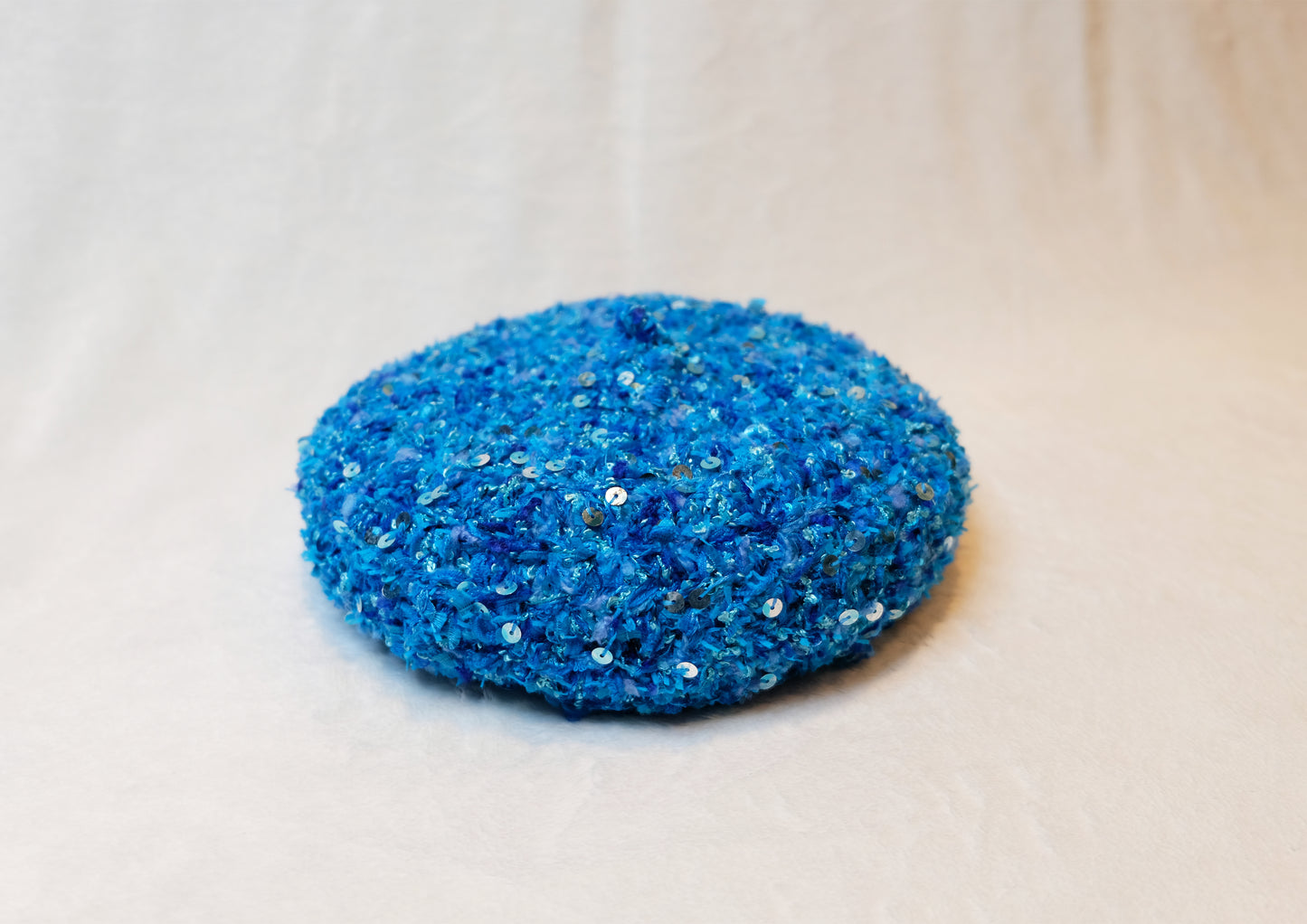 Handmade Textured Beret Sea