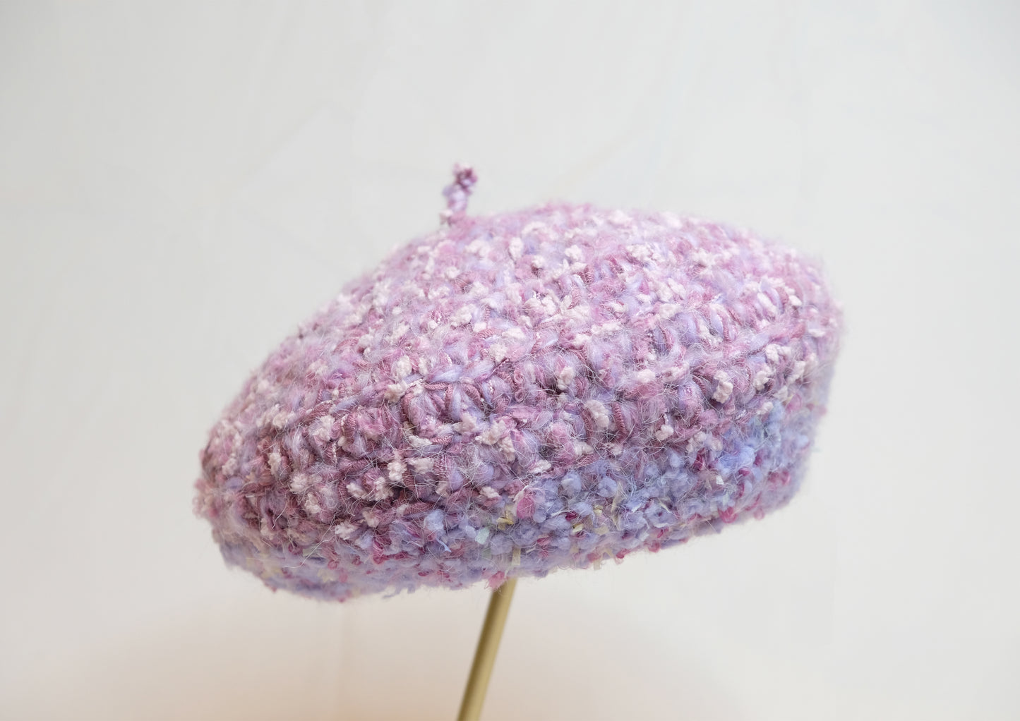 Handmade Textured Beret Purple Yam