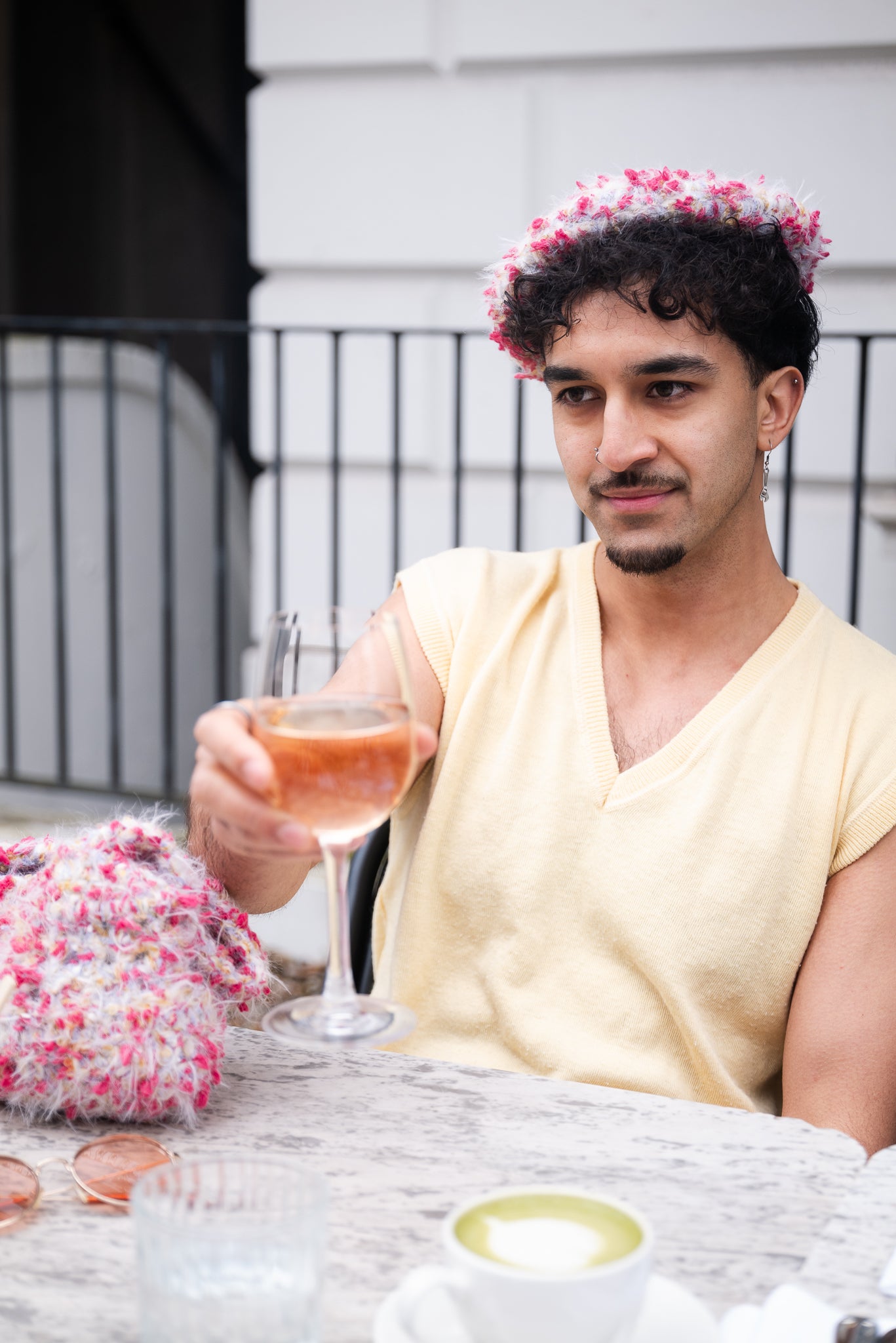 Handmade Textured Beret Rose